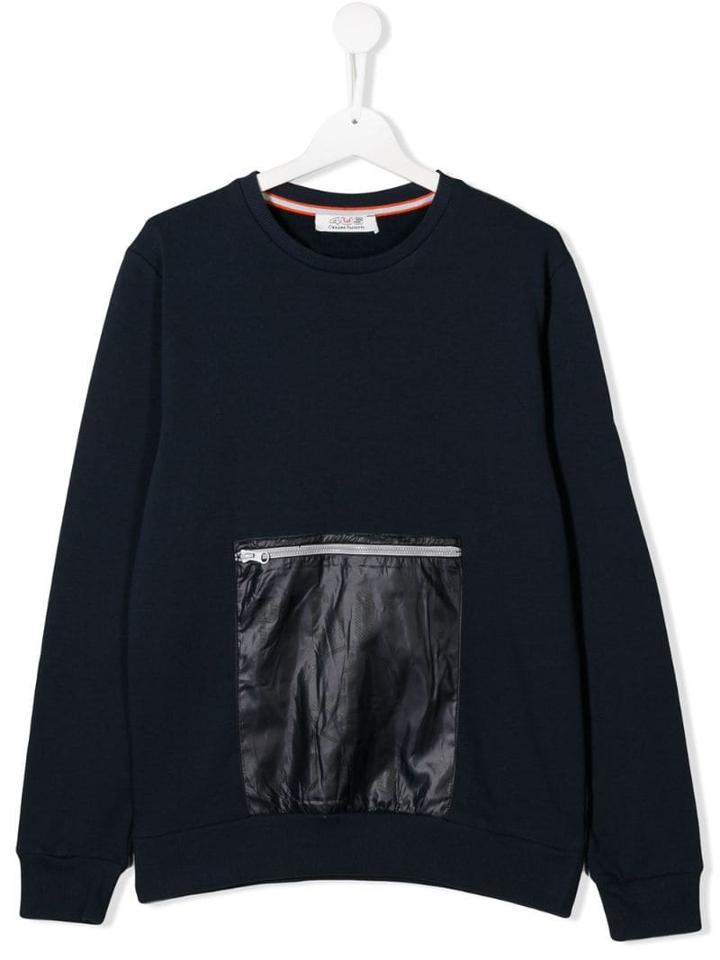 Cesare Paciotti 4us Kids Zipped Pocket Sweatshirt - Blue