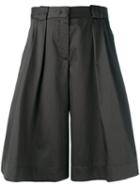 Jil Sander Navy - Shiny Wide Leg Shorts - Women - Cotton/acetate/cupro - 36, Grey, Cotton/acetate/cupro