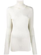 Nude Roll Neck Top - White
