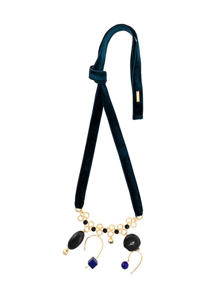 Marni Tied Velvet Necklace - Black