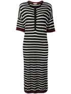 Chinti And Parker Striped Knitted Dress, Women's, Size: Xs, Black, Merino