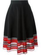 Sakayori. Embroidered Hem Skirt, Women's, Size: 38, Black, Cupro/triacetate/polyester/cotton