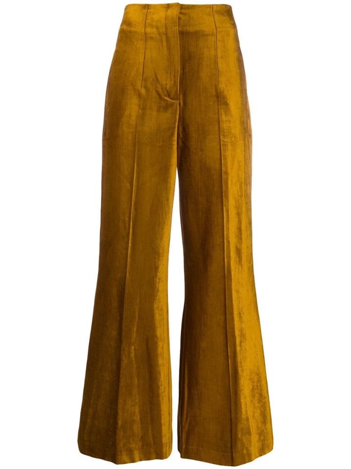 Dorothee Schumacher Wide Metallic Trousers - Yellow