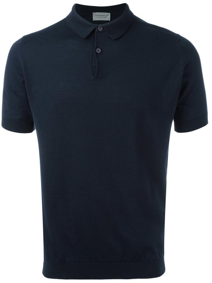 John Smedley Classic Polo Shirt, Men's, Size: Xxl, Blue, Cotton
