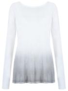 Blue Man Dip-dye Blouse, Women's, Size: G, White, Viscose