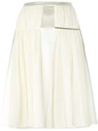 Christopher Kane Ruched Detail Skirt, Women's, Size: 10, White, Silk/acetate/brass