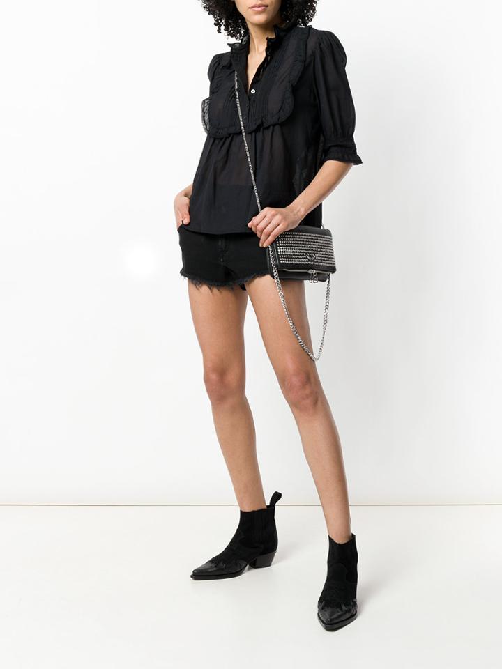 Zadig & Voltaire Rock Spikes Shoulder Bag - Black