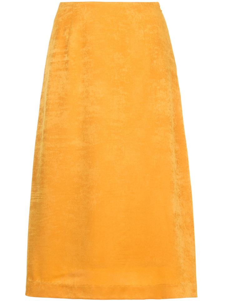 Cityshop Velvet Midi-skirt - Yellow & Orange