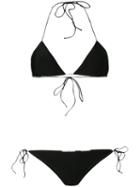 Oseree - Tied Triangle Bikini - Women - Polyamide/spandex/elastane - M, Black, Polyamide/spandex/elastane