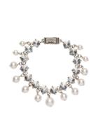 Miu Miu Crystal And Synthetic Pearl Bracelet - White