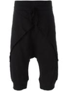 Thom Krom Drop Crotch Cropped Trousers, Men's, Size: Small, Black, Cotton