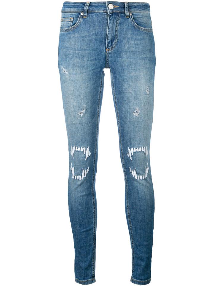 Zoe Karssen - Vampire Detail Jeans - Women - Cotton/polyester/spandex/elastane - 29, Blue, Cotton/polyester/spandex/elastane