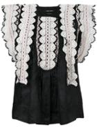 Isabel Marant - Frilled Sleeve Top - Women - Cotton/ramie - 40, Black, Cotton/ramie
