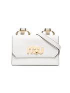 Miu Miu Grained Logo Shoulder Bag - White