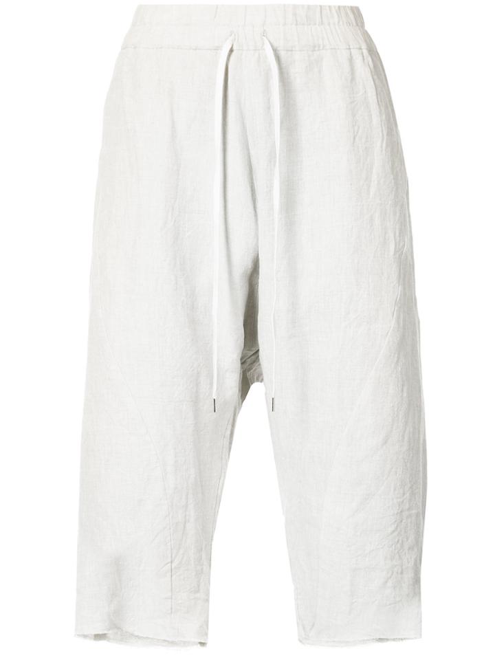 Individual Sentiments Creased Raw Edge Shorts - Nude & Neutrals