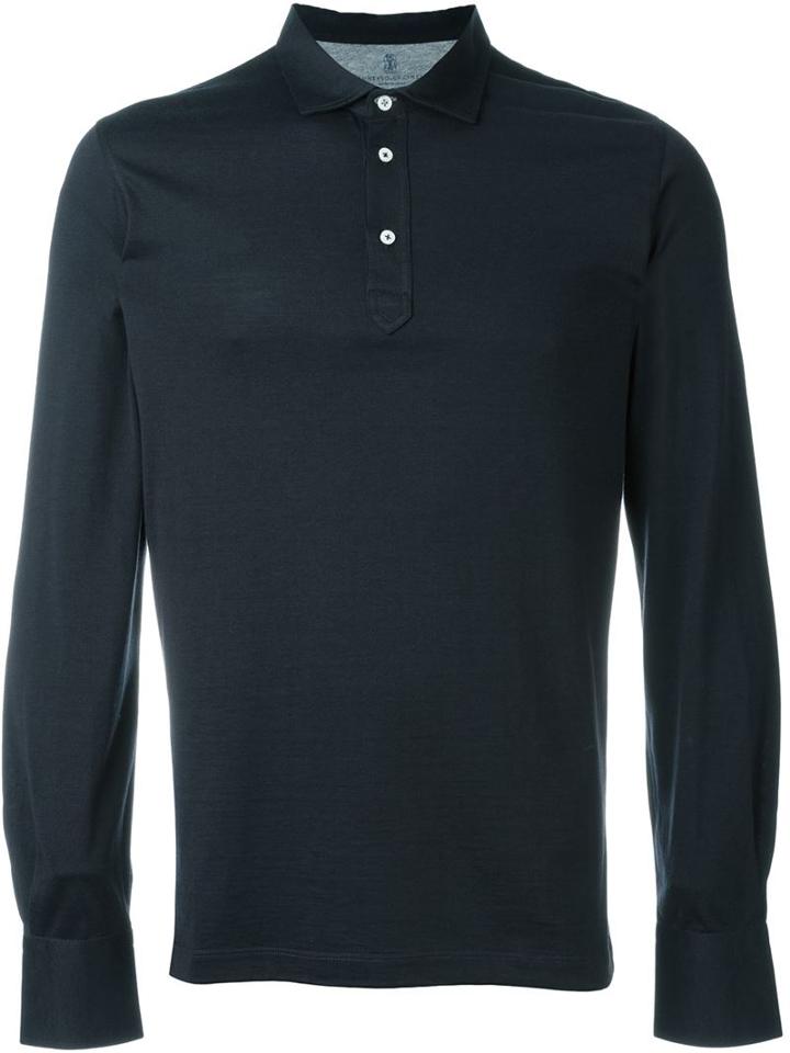 Brunello Cucinelli Long Sleeve Relaxed Polo Shirt