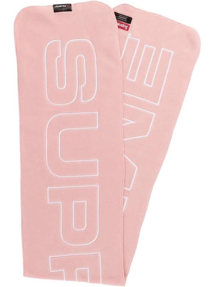 Supreme Polartec Fw17 Logo Scarf - Pink