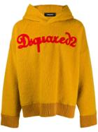 Dsquared2 Textured Logo Hoodie - Yellow