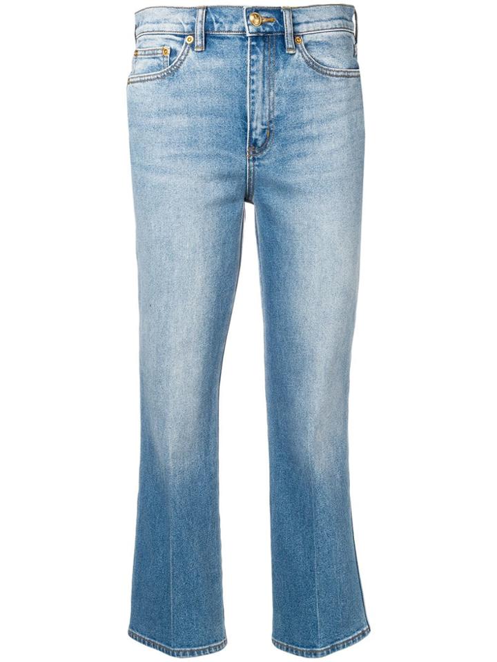 Tory Burch Faded Cropped Jeans - Blue
