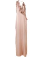 Halston Heritage - Straps Applique Dress - Women - Polyester/triacetate - 4, Nude/neutrals, Polyester/triacetate