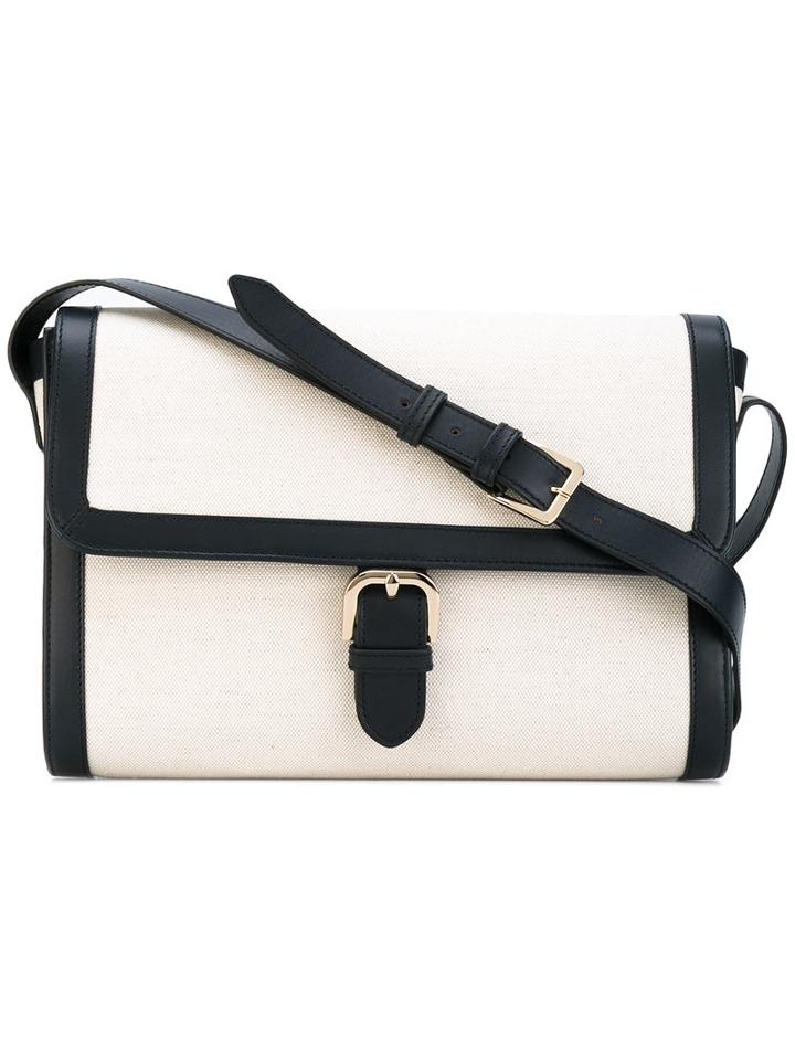 A.p.c. - Flap Shoulder Bag - Women - Leather/canvas - One Size, Nude/neutrals, Leather/canvas