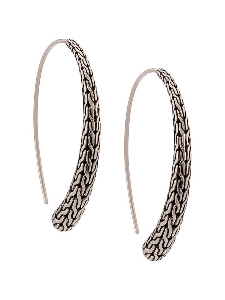 John Hardy Large Hoop Earrings - Silver