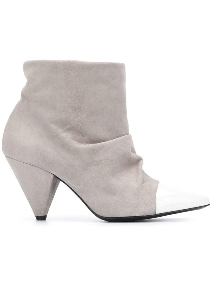 Marc Ellis Pointed Geometric Boots - Grey