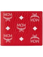 Mcm Logo Print Wallet - Red