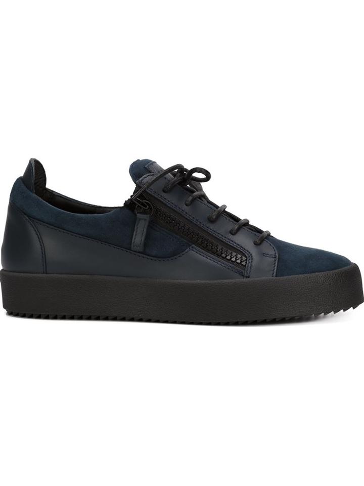 Giuseppe Zanotti Design Frankie Low-top Sneakers, Men's, Size: 41, Black, Calf Leather/suede/rubber
