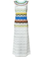 Missoni Striped Collar Long Dress, Women's, Size: 42, White, Viscose