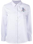 Equipment - Striped Embroidered Pocket Shirt - Women - Cotton - S, Women's, White, Cotton