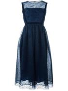 Si Jay Flared Mid Dress, Women's, Size: 42, Blue, Polyamide/viscose