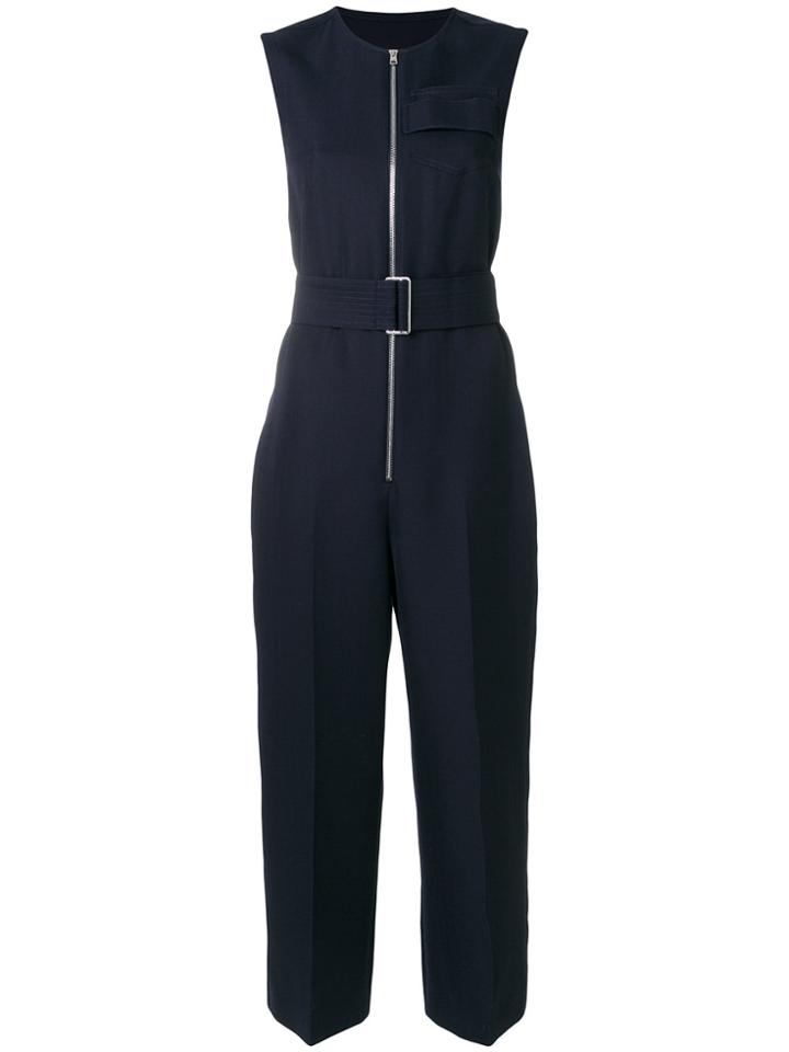 Victoria Beckham Belted Zipped Jumpsuit - Blue