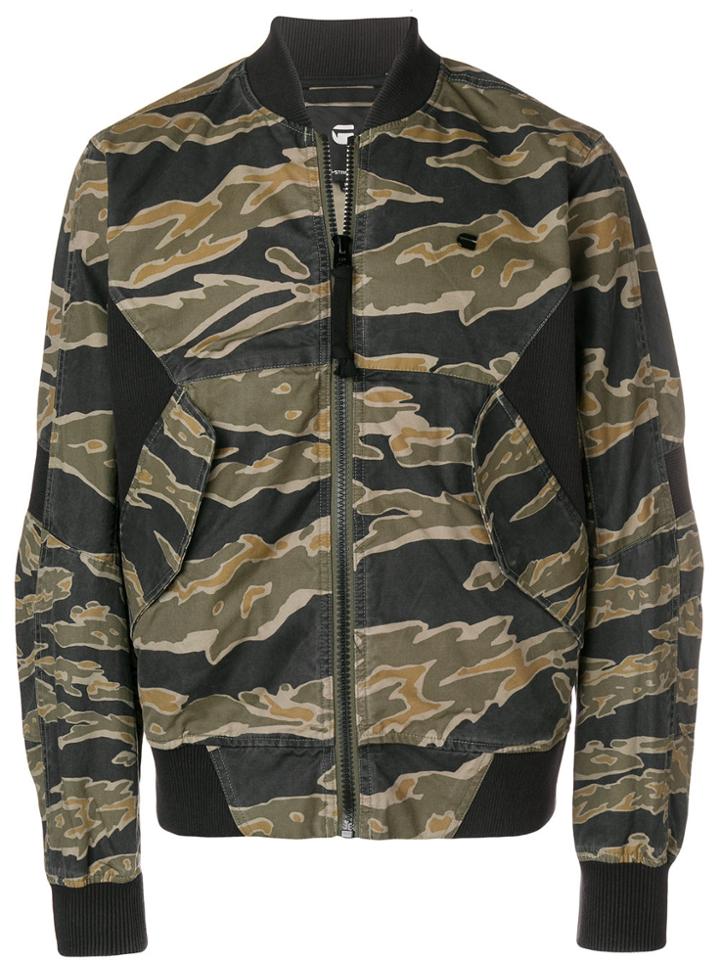 G-star Camouflage Print Bomber Jacket - Green