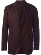 Ermenegildo Zegna Herringbone Blazer, Men's, Size: 52, Pink/purple, Silk/cupro