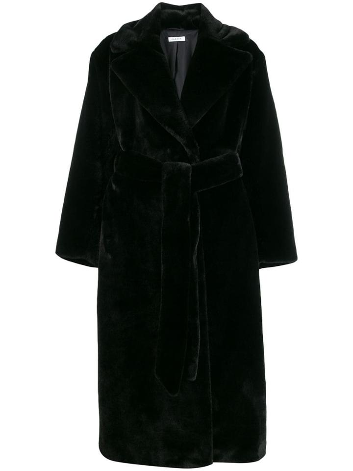 P.a.r.o.s.h. Faux Fur Robe Coat - Black