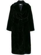 P.a.r.o.s.h. Faux Fur Robe Coat - Black