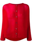 Issey Miyake Cauliflower - Wrinkled Cardigan - Women - Polyester - One Size, Women's, Red, Polyester