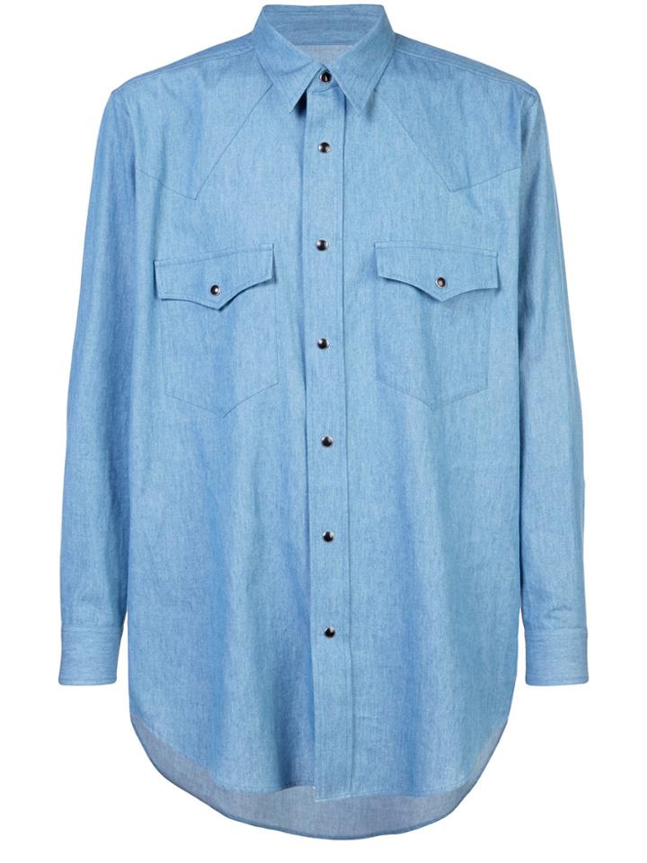 Julien David Patch Pocket Shirt - Blue