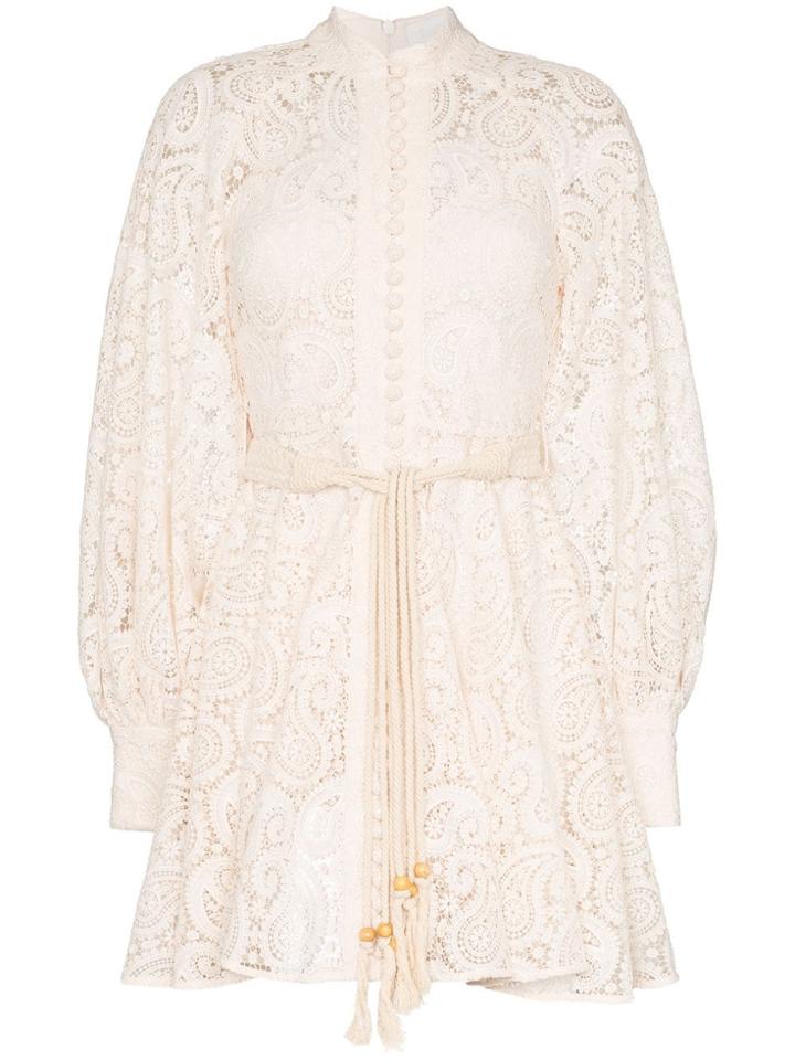 Zimmermann Amari Paisley Lace Dress - White