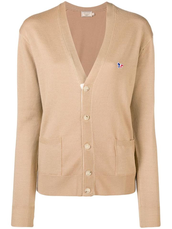 Maison Kitsuné V-neck Cardigan - Nude & Neutrals