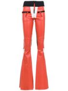 Andrea Bogosian Flared Leather Trousers - Yellow