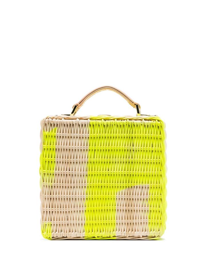 Natasha Zinko Straw Structured Box Bag - Yellow