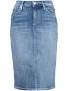 Mother Denim Pencil Skirt, Women's, Size: 28, Blue, Cotton/spandex/elastane