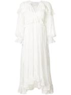 Zimmermann Embroidered Peasant Dress - White