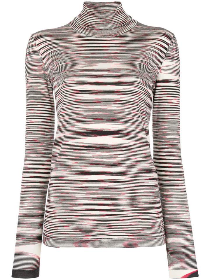Missoni Striped Turtleneck Jumper - Black