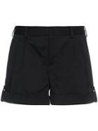 Saint Laurent Low Rise Pleated Front Shorts - Black