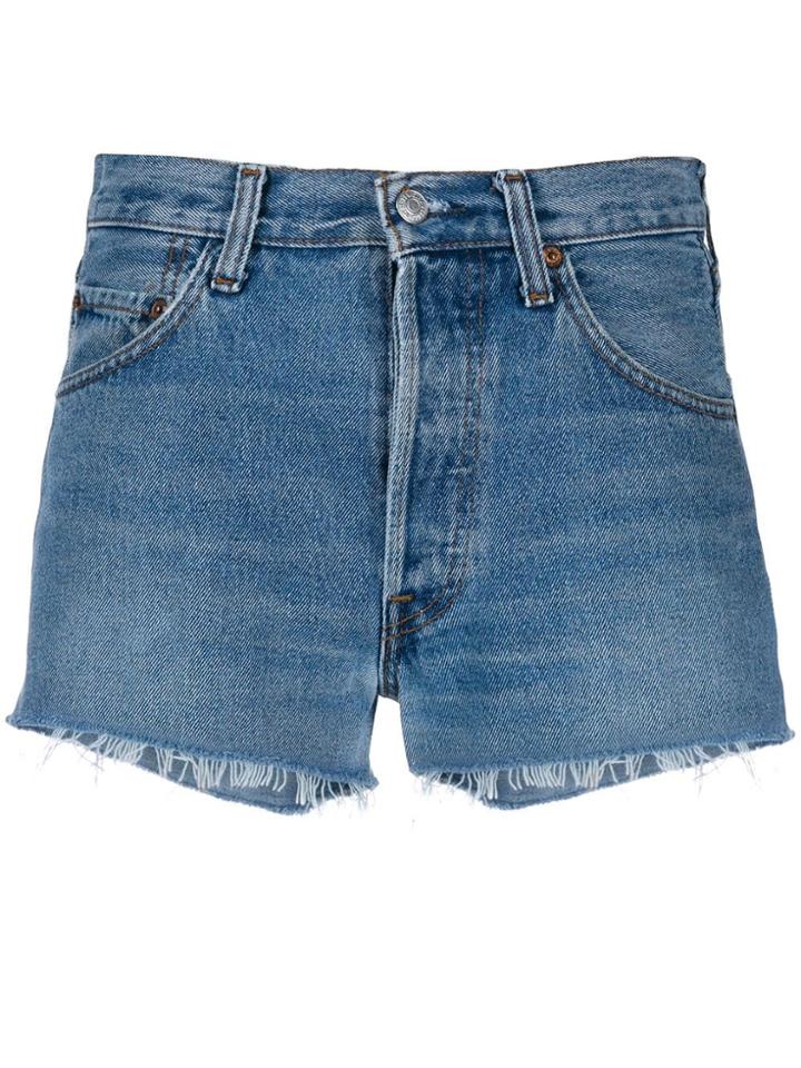 Re/done Fitted Denim Shorts - Blue