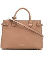 Burberry 'house Check' Tote Bag, Women's, Brown, Calf Leather/cotton