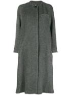 Jil Sander Navy Collarless Coat - Grey